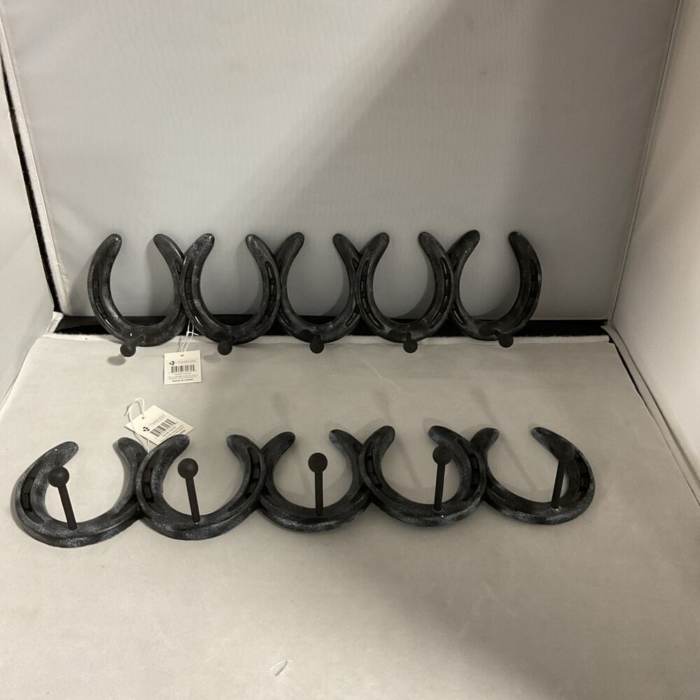 Lucky Horseshoe Hanging Hook Rack Farmhouse Rustic Themed Decor